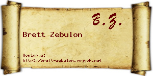 Brett Zebulon névjegykártya